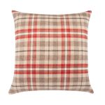 Large Hunter Check Woven Cushion Rust