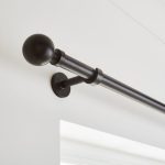 Ashton Fixed Matt Black Eyelet Curtain Pole Dia. 29mm Matt Black