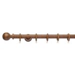 Ashton Fixed Dark Oak Curtain Pole Dia. 28mm Oak (Brown)