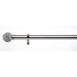 Diamante Cluster Satin Silver Eyelet Curtain Pole Dia. 28mm Satin Silver