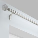 Studded Ball Satin Steel Eyelet Curtain Pole Dia. 28mm Satin Steel (Silver)