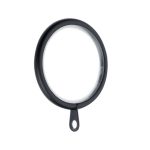 Pack of 6 Ashton Matt Black Curtain Rings Dia. 28mm Matt Black