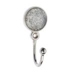 Glitter Ball Satin Steel Hooks Satin Steel (Silver)