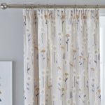 Scandi Flowers Ochre Pencil Pleat Curtains Ochre