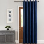 Luna Brushed Navy Blackout Eyelet Door Curtain Navy