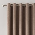 Luna Brushed Mocha Blackout Eyelet Door Curtain Mocha