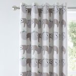 Sloth Blackout Eyelet Curtains Natural