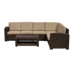 Royal Craft Brooklyn Brown Corner Sofa Set Brown