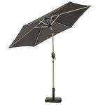2.5m Brushed Aluminium Crank and Tilt Parasol Grey