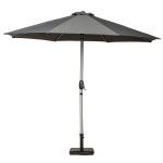 3m Brushed Aluminium Crank and Tilt Parasol Grey