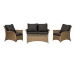 Royal Craft Bali Deluxe 4 Seat Conversation Set Brown