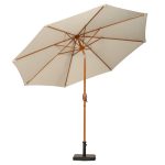 3m Woodlook Crank and Tilt Parasol Cream