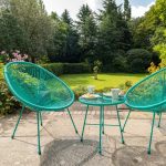 Monaco Aqua Egg Chair Set Aqua (Blue)
