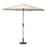 3m Brushed Aluminium Crank and Tilt Parasol Cream