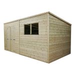 14ft x 6ft Winchester Pressure Treated Shiplap Pent Shed Natural