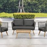 Milan Deluxe 4 Seat Conversation Set Grey