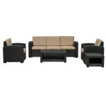 Brooklyn 5 Seat Black Conversation Set Black