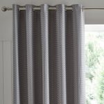 Lucy Cane Grey Jacquard Eyelet Curtains Grey