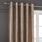 Leopard Natural Jacquard Eyelet Curtains Natural