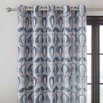 Scandi Tulip Teal Jacquard Eyelet Curtains Teal (Blue)