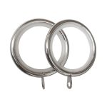 Pack of 6 Ashton Satin Silver Curtain Rings Dia. 35mm Satin Silver