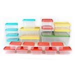 21 Piece BPA Free Plastic Food Storage Containers MultiColoured