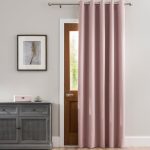 Luna Brushed Blush Blackout Eyelet Door Curtain Blush