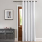 Luna Brushed White Blackout Eyelet Door Curtain White