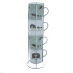 Set of 4 Hedgehog Stacking Mugs Brown
