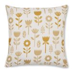 Floral Ochre Cushion Cover Ochre