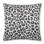 Jacquard Silver Leopard Cushion Cover Silver