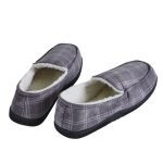 Men’s Traditional Grey Check Slippers Grey