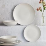 Stoneware 12 Piece Cream Dinner Set Cream