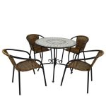 Summer Terrace Verde 4 Seat Dining Set with San Luca Chairs Natural