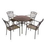 Summer Terrace Fleuretta 4 Seat Dining Set Natural