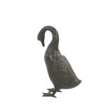 Solstice Sculptures Dark Verdigris Goose Sculpture Dark Green
