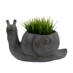 Solstice Sculptures Blue Iron Effect Snail Planter Blue