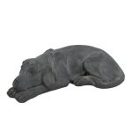 Solstice Sculptures Blue Iron Effect Lying Dog Sculpture Blue