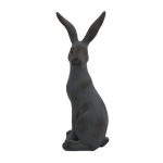 Solstice Sculptures Blue Iron Effect Sitting Hare Sculpture Blue