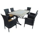 Byron Manor Burlington 6 Seat Dining Set Black