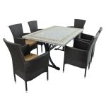 Byron Manor Burlington 6 Seat Dining Set Brown