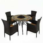 Byron Manor Colarado Fire Pit Set with Stockholm Chairs Brown
