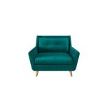 Halston Velvet Snuggle Chair Green