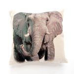 Elephant Tapestry Cushion Natural