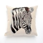 Zebra Tapestry Cushion Natural