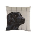Black Labrador Cushion Natural