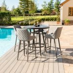 Maze Rattan Regal Grey 4 Seat Round Bar Set Grey