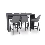Maze Rattan Regal Grey 6 Seat Rectangular Bar Set Grey