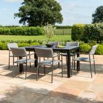 Maze Rattan Bliss Grey 6 Seat Rectangular Dining Set Grey