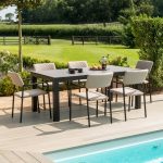 Maze Rattan Bliss Taupe 6 Seat Rectangular Dining Set Taupe
